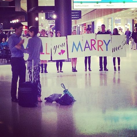 Spotted tonight at Sydney Airport by a friend of Bride To Be. Big snaps for this proposal "groom-to-be", whoever you are... #proposalideas #engagements #YES! Airport Proposal Ideas, Airport Proposal, Welcome Home Boyfriend, Sydney Airport, Surprise Proposal, Proposal Engagement, Instagram Analytics, Put A Ring On It, Bride To Be