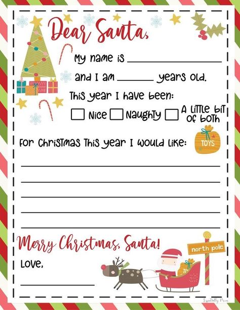 Free Santa Letter Template, Free Printable Santa Letters, Christmas Wish List Template, Free Letters From Santa, Christmas Letter Template, Dear Santa Letter, Santa Template, Santa Letter Template, Santa Letter Printable