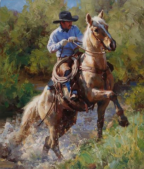 Jason Rich - Fine Art > Jason Rich Cowboy Artists, American Cowboy, Cowboy Pictures, Western Artwork, Wilde Westen, Western Paintings, Cowboy Horse, West Art, Cowboy Art