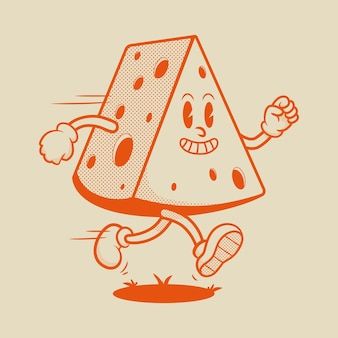 Cheese Character, Cheese Cartoon, Retro Mascot, Children Book Illustration, Pizza Branding, Illustration Children, 달력 디자인, Logo Character, Cartoon Style Drawing