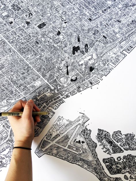 Toronto Ink Illustration on Behance City Map Drawing, About Canada, Art Furniture Design, City Drawing, Ink Illustration, Wow Art, Fantasy Map, Illustrated Map, Ink Illustrations