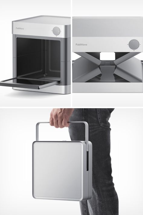 Microwave Design Ideas, Momo Redesign, Microwave Design, Portable Microwave, Portable Furniture, Portable Grills, Oven Design, Presentation Board Design, Kitchen Storage Cart