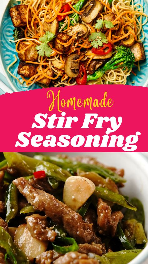 Take your stir-fry game to the next level with this delicious homemade seasoning blend! Bursting with flavor, it's the perfect way to add an extra kick to your favorite stir-fry dishes. Say goodbye to bland stir-fries and hello to flavor-packed perfection! Chicken Stir Fry Seasoning, Stir Fry Seasoning Dry, Stir Fry Seasoning, Stir Fry Meat, Fry Seasoning, Chicken Stir Fry Recipe, Homemade Stir Fry, Homemade Seasoning, Stir Fry Ingredients