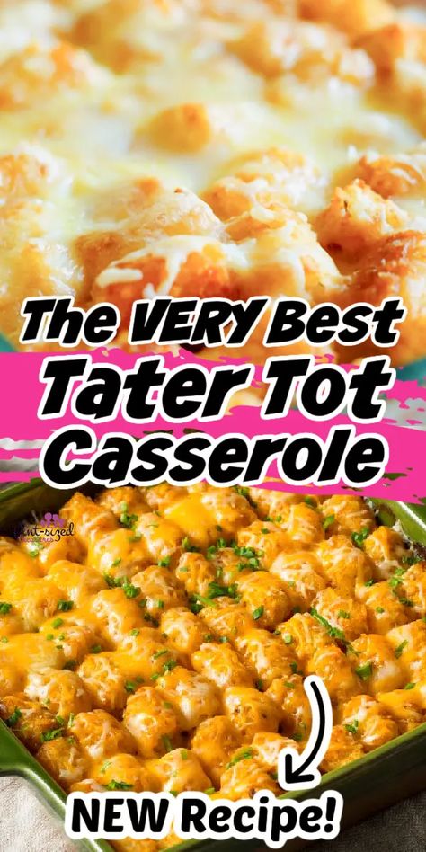 Best Tater Tot Casserole · Pint-sized Treasures Cheese Tater Tot Casserole, Best Tater Tot Casserole, Easy Tater Tots, Tater Tot Recipes, Tater Tot Casserole Recipes, Canned Soup, Tot Casserole, Tater Tot Casserole, Beef Casserole Recipes