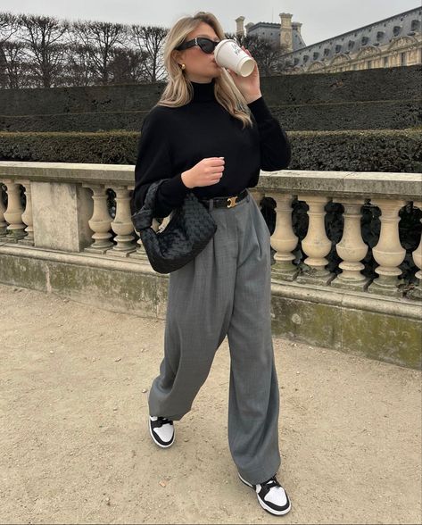 Outfit Elegantes, Work Fits, Corporate Outfits, Winter Outfit Inspiration, Looks Street Style, Outfit Trends, 가을 패션, Grey Pants, Autumn Outfit