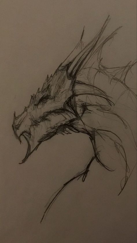 Cool Dragon Drawings, Dragon Sketch, Art Tools Drawing, Easy Drawings Sketches, Arte Sketchbook, Dragon Drawing, Art Drawings Sketches Creative, Hand Art Drawing, Book Art Drawings