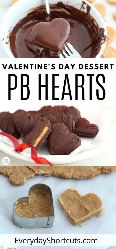 Make your Valentine feel special with this easy to make Valentine's Day dessert of Peanut Butter Hearts. Peanut Butter Hearts, Vday Treats, Valentines Desserts, Heart Desserts, Valentines Party Food, Desserts Homemade, Valentines Recipes Desserts, Valentine's Day Treats, Valentines Snacks