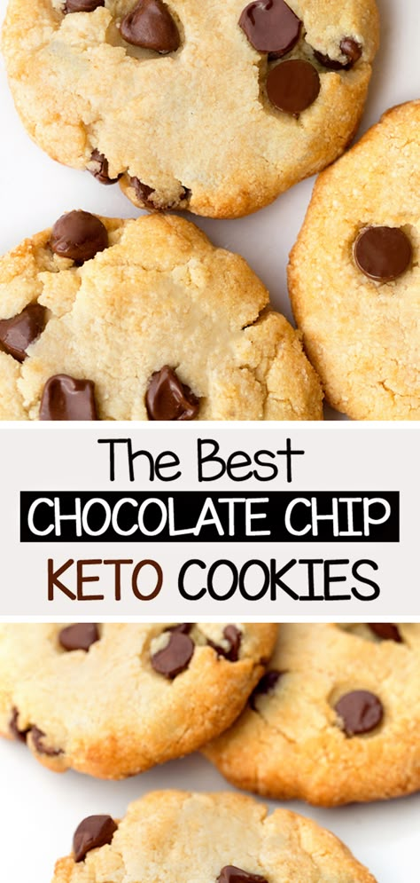 These chocolate chip low carb keto cookies are egg free, dairy free, paleo, and vegan. The recipe is made with almond flour (no coconut flour) and is easy to bake #keto #ketorecipe #ketocookies #veganketo #chocolatechipcookies #ketobaking #ketodessert #dairyfreerecipe #almondflour #best #ketodiet Low Carb Chocolate Chip Cookies, Galletas Keto, Chocolate Covered Katie, Healthy Chocolate Chip Cookies, Keto Cookie Recipes, Keto Chocolate Chip Cookies, Keto Gluten Free, Healthy Chocolate Chip, Keto Chocolate Chips