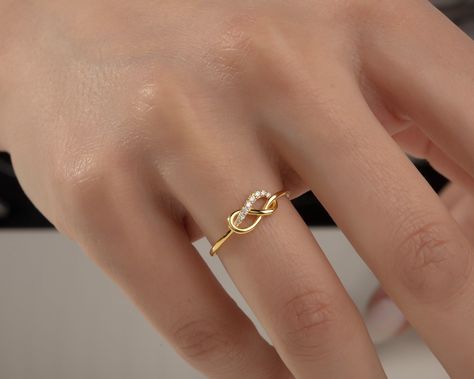 Minimal Rings Minimalist Jewelry, Minimal Rings, Infinity Knot Ring, Rings Minimalist, Infinity Knot, Handmade Jewelry Ring, Minimal Ring, Antique Bridal Jewelry, Gold Promise Rings