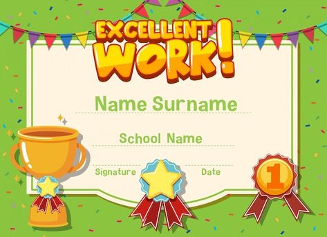 Sample Certificate Of Recognition, Employee Awards Certificates, Creative Certificate, Certificate Of Recognition Template, Certificate Format, Art Certificate, Certificate Of Achievement Template, Kids Awards, Star Of The Week