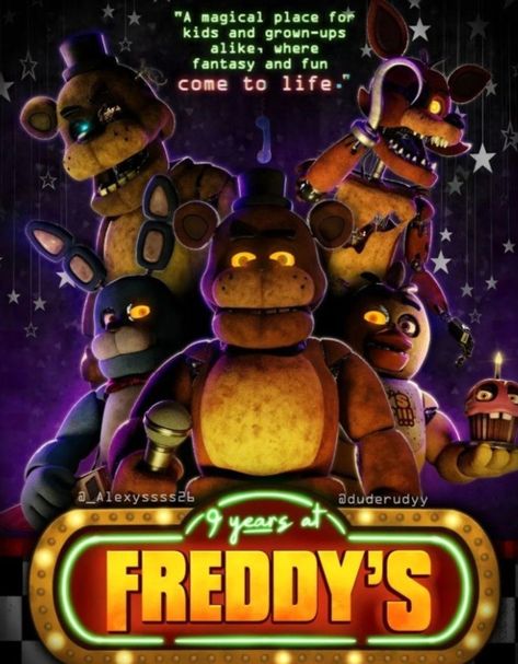 Fnaf Movie Poster, Freddy Movie, Fnaf Oc, Fnaf Freddy, Toy Bonnie, 9th Anniversary, Animatronic Fnaf, Fnaf Wallpapers, Fnaf 1