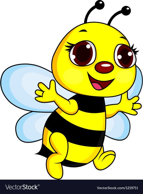 Bee Cartoon, Bee Drawing, Bee Pictures, Cartoon Bee, Bee Sticker, Bee Art, Art Drawings For Kids, Rock Crafts, Animal Crafts