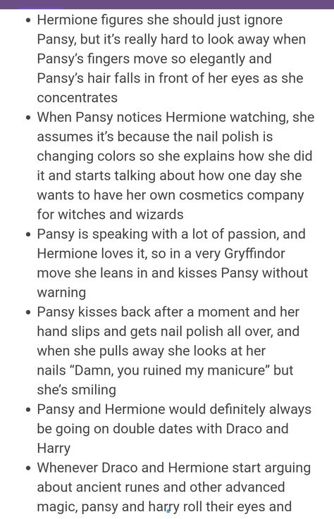 Pansmione Fanfic, Pansmione Headcannons, Blairon Headcanons, Drarry Pansmione Blairon, Pansy X Hermione, Drarry Headcanons, Hp Ships, Headcanon Harry Potter, Hp Fanfiction