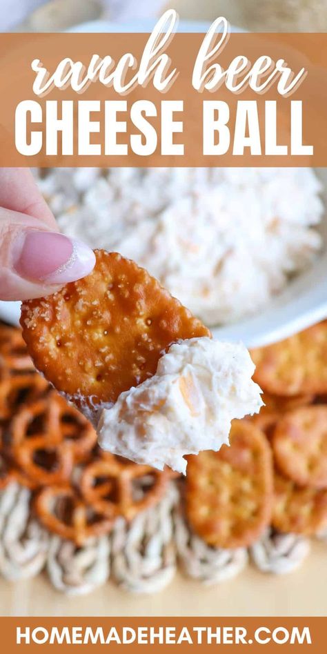 This creamy beer dip cheese ball is crafted with Hidden Valley Ranch seasoning, cheddar cheese and a hint of beer flavor - perfect for any occasion. Cream Cheese Beer Dip, Hidden Valley Ranch Cheese Ball, Beer Cheese Ball, Ranch Beer Cheese Dip, Hidden Valley Ranch Seasoning, Crockpot Drinks, Hidden Valley Ranch Recipes, Dip Recipes Crockpot, Beer Cheese Dip Recipe