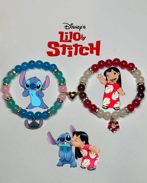 Glammi Jewels (@glammijewels) • Fotos y vídeos de Instagram Clay Bead Bracelet Ideas Lilo And Stitch, Lilo And Stitch Friendship Bracelet, Lilo And Stitch Bracelet, Lilo And Stitch Beaded Bracelet, Lilo And Stitch Jewelry, Disney Character Bracelets, Character Bracelets, Beaded Bracelets Ideas, Stitch Bracelets