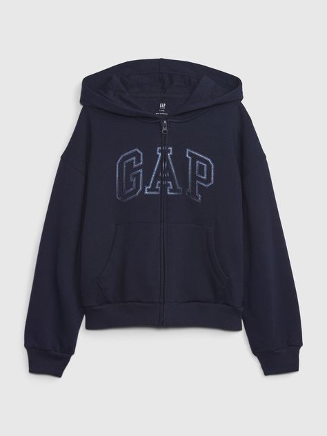 Soft knit hoodie.  Hooded neckline.  Long sleeves with dropped shoulders and banded cuffs.  Gap arch logo at front.  Front kanga pockets.  Banded hem.  Straight, easy fit.  Hits at the hip. Cute Gap Hoodie, Gap Hoodies, Hoodies For Men, Cheap Long Sleeve Gap Hoodie, Gap Hooded Hoodie For Streetwear, Clothes For School, Gap Hoodie, Blue Gap Hoodie, Gap Winter Hoodie