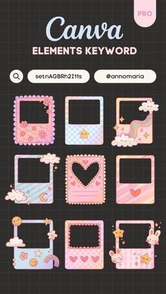 Canva elements keyword - Kawaii Polaroid Frame Aesthetic fonts Font fonts #font #fonts #aestheticfonts 8.355 Kawaii Polaroid, Polaroid Frame Aesthetic, Aesthetic Shapes, Canva Sets, Boarders Designs, Canva Idea, Capital Fonts, Tutorial Canva, Canva Aesthetic