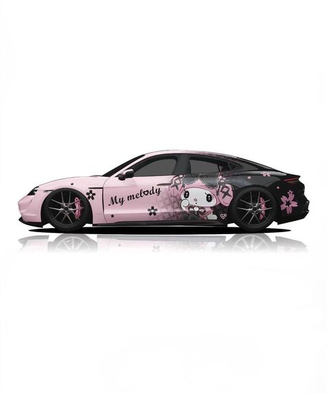 My Melody Car, Sanrio Bedroom, Kuromi Y My Melody, Hello Kitty Car, Japanese Sports Cars, Dream Things, Car Deco, Video Game Room Design, Future Vision