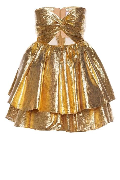 Golden Mini Dress, Golden Dress, Designer Mini Dresses, Looks Party, Costume Intero, Golden Girl, Ruffle Mini Dress, Looks Chic, Hoco Dresses