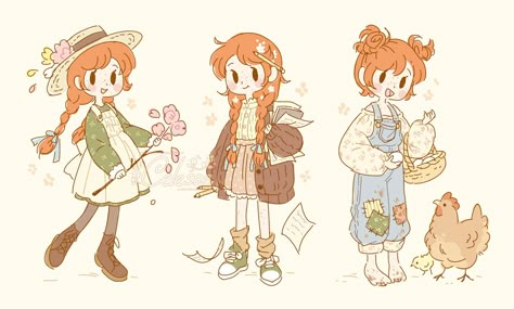 Anne Shirley, Cartoon Character Design, 영감을 주는 캐릭터, Thrift Store Finds, الرسومات اللطيفة, Cartoon Art Styles, Cute Illustration, 그림 그리기, Pretty Art