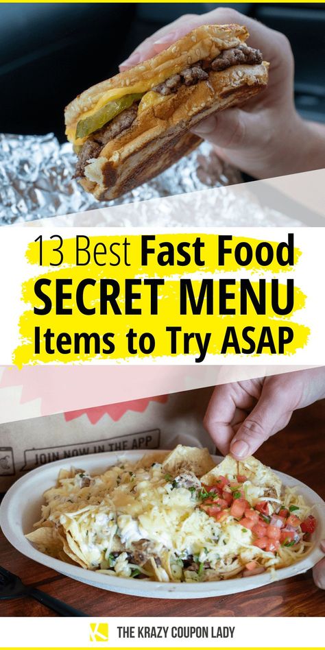 Chick Fil A Secret Menu Fast Foods, Fast Food Orders, Fast Food Ideas, Fast Food Hacks, Secret Menus Fast Food, Fast Food Secrets Club, Restaurant Secret Menus Fast Foods, In And Out Burger Secret Menu Style, Taco Bell Secret Menu