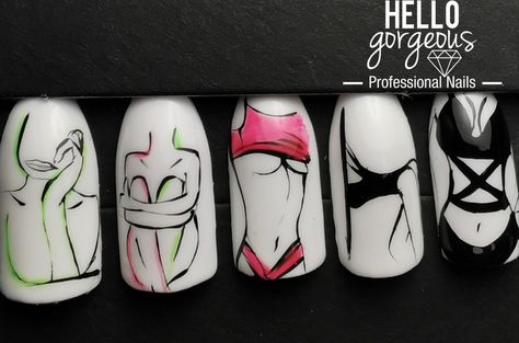 Body Nails, Pretty Nail Art Designs, Nail Art Designs Videos, Pretty Nail Art, Gel Nail Designs, Nail Art Hacks, Fire Nails, Pretty Acrylic Nails, Nail Art Tutorial