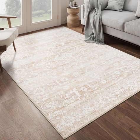 Amazon.com: Soalmost 9x12 Area Rugs for Living Room, Stain Resistant Neutral Washable Rugs for Dining Room, Bedroom, Floral Vintage Non-Slip Extra Large Area Rug(Beige, 9'x12') : Home & Kitchen Bedroom Floral, Extra Large Area Rugs, Rugs For Dining Room, Beige Living Rooms, White Carpet, 6x9 Area Rugs, 5x7 Area Rug, 9x12 Area Rugs, Rugs For Living Room