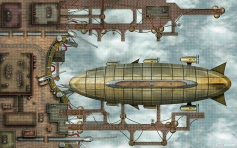 A place for high flying adventurers to gain passage on a mighty ship of the air. #lokebattlemats #battlemap #battlemat #map #dnd #rpg #ttrpg #whfrp #pathfinder #dungeons #dragons #5e #fantasy #dungeon #steampunk #airship #skyship Ville Steampunk, Sky Ship, Air Elemental, Flying Ship, Steampunk City, Steampunk Airship, Dnd World Map, Fantasy Town, Tabletop Rpg Maps