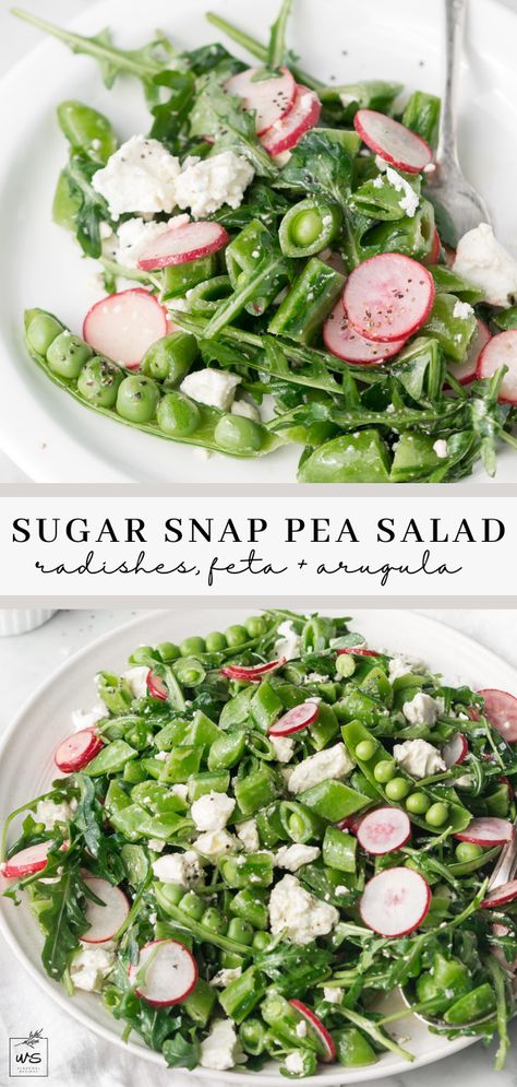 Sugar Snap Pea Salad, Salad With Radishes, Snap Peas Recipe, Sugar Snap Pea, Snap Pea Salad, Snap Pea, Radish Salad, Pea Salad, Pea Recipes