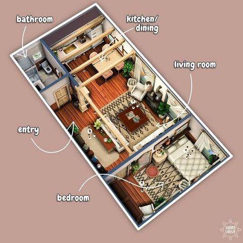 Sims 4 Floor Plans Apartment, Cozy Apartment Layout, Sims 4 1 Bedroom Apartment, Sims 4 Apartment Layout Eco Lifestyle, Sims 4 1310 21 Chic Street Layout, Cozy Apartment Sims 4, Weird Apartment Layout, Sims 4 Apartment Layout 1310 21 Chic Street, Sims 4 One Bedroom Apartment