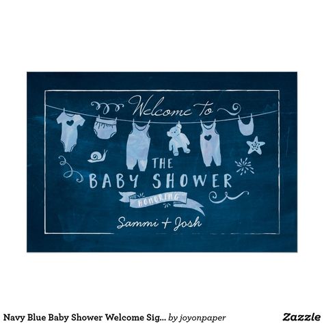 Navy Blue Baby Shower Welcome Sign Poster Welcome your guests to your baby shower shower with a custom watercolored sign. Baby Chalkboard Signs, Baby Shower Chalkboard, Baby Shower Vintage, Chalkboard Lettering, Baby Shower Supplies, Shower Welcome Sign, Fun Signs, Baby Shower Welcome Sign, Blue Baby Shower