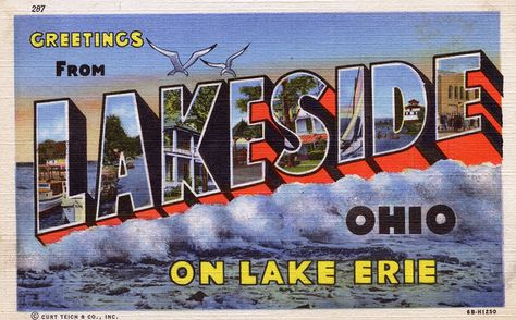 Greetings from Lakeside, Ohio  on Lake Erie Ohio, Lakeside Ohio, Lake Erie, Fridge Magnet, Safe Place, Favorite Places, Lake, Art Print, Novelty Sign