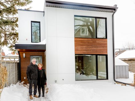 Herringbone Tile Wall, Toronto Couple, Laneway House, Glass Wine Cellar, Toronto City, Energy Efficient Appliances, Open Concept Living Room, Narrow House, Basement Bedrooms