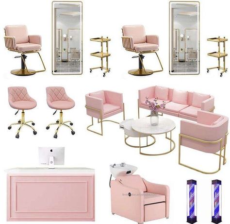 Nails Station, Makeup Studio Decor, Pink Salon, Furniture Pink, Nail Salon Interior Design, Lash Lounge, Nail Salon Furniture, Nail Salon Interior, Beauty Room Salon