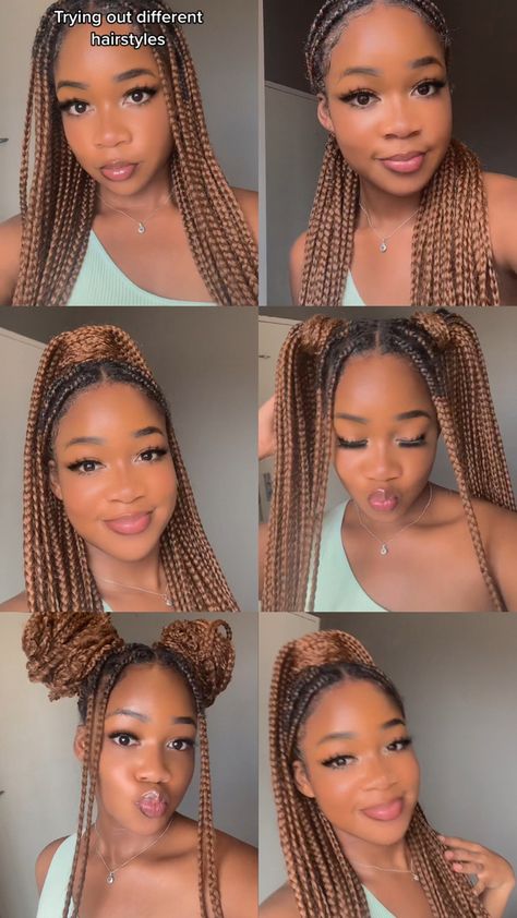 Styling Big Knotless Braids, Big Knotless Hairstyles, Box Braids With Knots Hairstyles, Knotless Box Braids For Black Women, Cute Box Braids Styles, Knotless Braids Box Braids, How Style Knotless Braids, Parking Styles For Knotless Braids, Quick Box Braids Easy Hairstyles