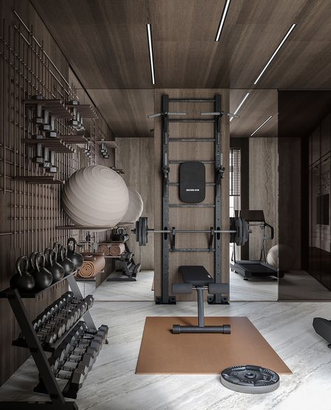 GYM CONCEPT IN A COUNTRY HOUSE on Behance Gym Decorating Ideas, Modern Home Gym, Luxury Home Gym, Build Your Own Home, Dream Home Gym, House Gym, Luxury Gym, Home Gym Setup, Mini Gym