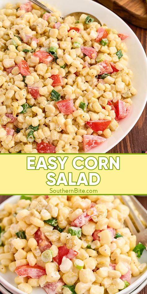 Cold Corn Salad, Corn Salad Recipe Easy, Easy Corn Salad, Corn Recipes Side Dishes, Bbq Side Dish, Easy Corn, Bbq Side, Corn Dishes, Corn Salad Recipes