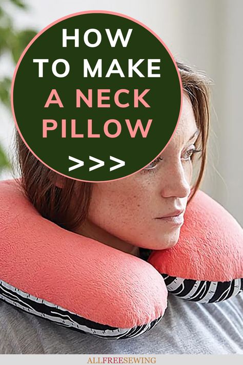 This giftable travel accessory even has a minky fabric exterior that will feel ultra-plush against your delicate neck skin. Get the best sleep of your life anywhere you go with this free neck pillow pattern. It's not just for plane travel, either. Use this as a passenger when you're on your next car road trip or on a train ride that's just a bit too long. Free Neck Pillow Pattern, Diy Travel Pillow Pattern, Travel Pillow Pattern Free, Neck Pillow Pattern Free, Travel Neck Pillow Diy, Travel Pillow Diy, Neck Pillow Pattern, Car Road Trip, Travel Pillow Pattern