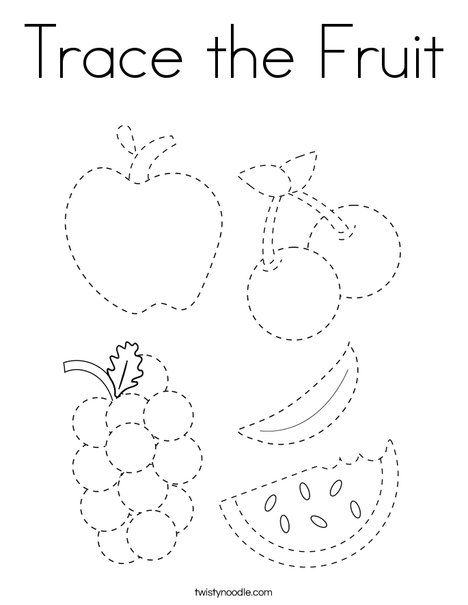 Trace the Fruit Coloring Page - Twisty Noodle Fruit Worksheet, Kertas Kerja Prasekolah, Shape Worksheets For Preschool, Fruit Coloring, Preschool Tracing, Fruit Coloring Pages, Kids Worksheets Preschool, Free Preschool Printables, Pre Writing Activities