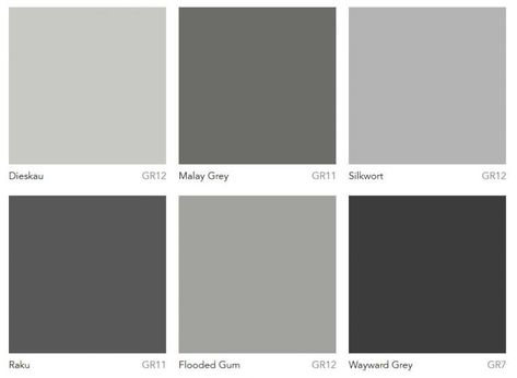 Dulux Most Popular Grey Paint Colours - Interiors By Color Dulux Colour Schemes, Grey Paint Colours, Bedroom Colour Schemes Warm, Plascon Paint Colours, Popular Grey Paint Colors, Grey Bedroom Paint, Warm Grey Walls, Dulux Paint Colours, Warm Grey Paint Colors