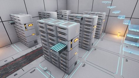 ArtStation - Sci-fi server room, Amine Kamal Futuristic Warehouse, Sci Fi Office, Sci Fi Rooms, Sci Fi Furniture, Scifi Room, Sci Fi Computer, Sci Fi Room, Data Room, Future Technology Concept