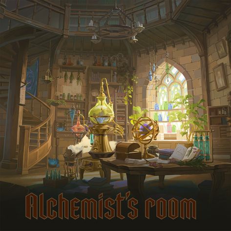 College Concept Art, Arcane Environment Concept Art, Magic Store Concept Art, Fantasy Office Concept Art, Piltover Concept Art, Fantasy Room Concept Art, Fantasy Study Room, Alchemist Concept Art, Arcane City