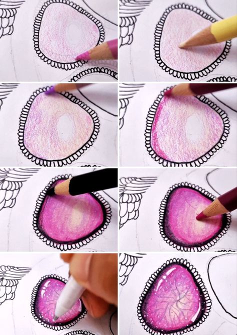 How to draw Zentangle Gem Turtle | Tutorial | Artwork How To Color Gems With Colored Pencils, How To Draw Gems, Coloring Gemstones, Gem Zentangle, Drawing Gems, Gem Tutorial, Zentangle Gems, Draw Zentangle, Gem Drawing