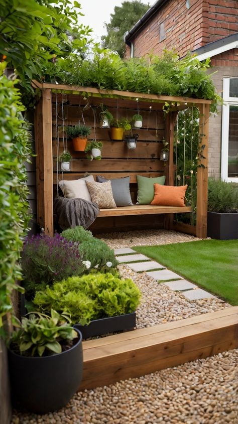 30+ Small Garden DIY Ideas Small Garden With Patio Ideas, Garden Terrace Diy, Small House Yard Ideas, Small Cosy Garden Ideas, Small Home Garden Ideas Outdoor, Small Garden Pergola Ideas Uk, Pergola Ideas Small Garden Pergola Ideas, Small Garden Plants Ideas, Small Back Garden Design