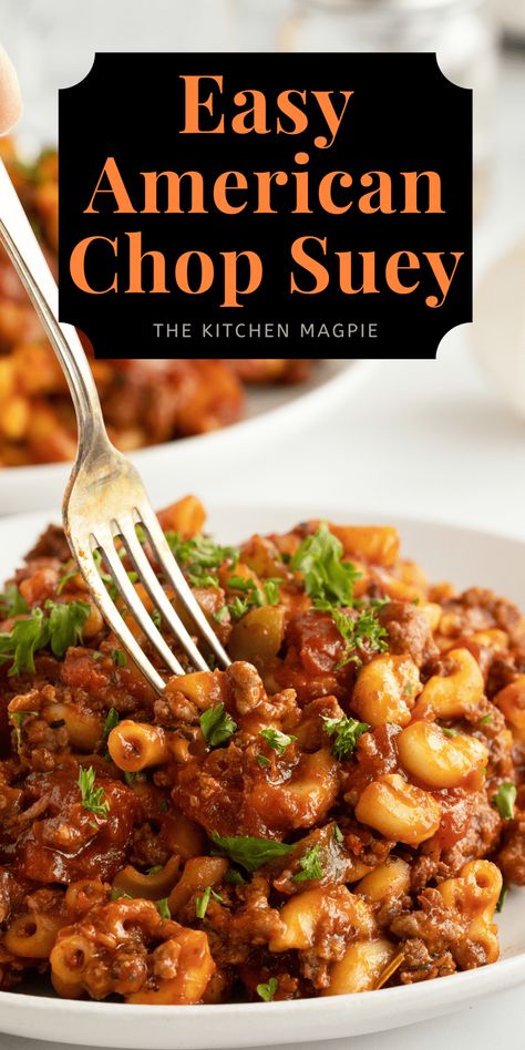 American Chopped Suey Recipe, Crock Pot American Chop Suey, Gluten Free American Chop Suey, Chop Suet Recipes, American Chop Suey Recipe Crockpot, Easy American Chop Suey Recipe, American Chop Suey With Tomato Soup, America Chop Suey, American Chop Suey Recipe Easy