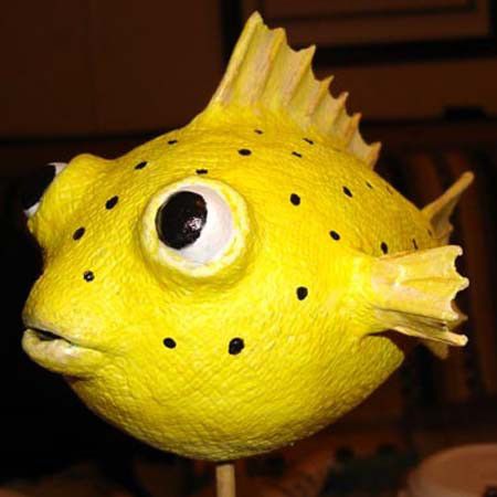 Papier Mache Kids, Paper Mache Fish, Polymer Clay Kunst, Paper Mache Projects, Clay Fish, Paper Mache Animals, Paper Mache Clay, Newspaper Basket, Paper Mache Art