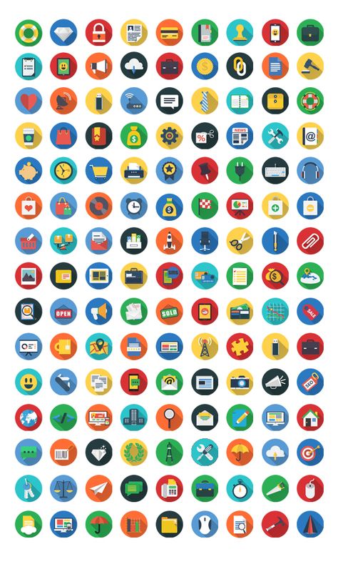 Retail Advertising, Icon Download Free, Icon Design Inspiration, Flat Design Icons, Flat Icons Set, Flat Icons, Social Icons, Web Icons, Business Icon