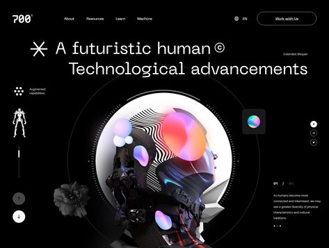 A Futuristic Human Website designed by Mariusz Mitkow. Connect with them on Dribbble; the global community for designers and creative professionals. Sci Fi Website Design, Cyberpunk Website, Futuristic Ui Design, Space Website Design, Futuristic Website, Education Graphic Design, Web Design User Interface, Faculty Of Architecture, Connected Design