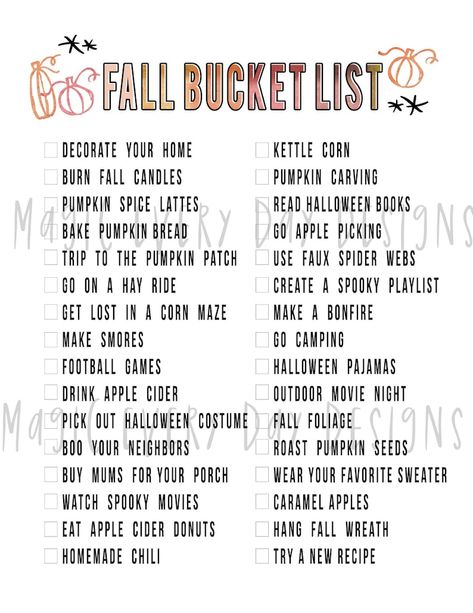 Family Fall Activities, Fall Routine, Fall Bucket List Printable, Fall Checklist, Fall Family Activities, Fall Challenge, Halloween Bucket List, Freetime Activities, Bucket List Printable