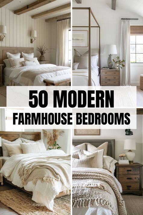 Welcome to the world of cozy and inviting farmhouse style bedrooms! 😍 Discover 50+ unique and stylish ideas that will turn your bedroom into a serene and comfortable haven. Get ready to be inspired and fall in love with every stunning design. Don't forget to save your favorites and share with your friends! 🌾🛋️ Farmhouse Bedroom Modern, Modern Farmhouse Bedroom Master Suite, Modern Farmhouse Bedrooms, Modern Farmhouse Bedroom Ideas, Farmhouse Chic Bedroom, Modern Farmhouse Bedroom Decor, Farmhouse Guest Bedroom, Modern Rustic Bedrooms, Farmhouse Mantle